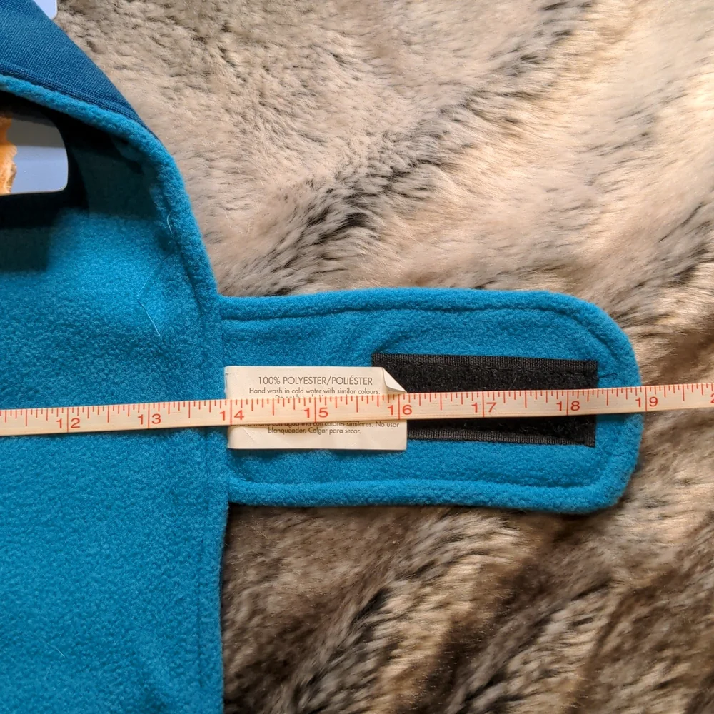 Sold🌷5 for $20🌷 SM - ADD-ON: Teal Reversable Polar Fleece Dog Coat - Picture 5 of 8